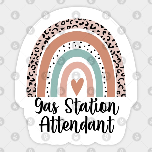 Gas Station Attendant Rainbow Leopard Funny Gift Sticker by HeroGifts